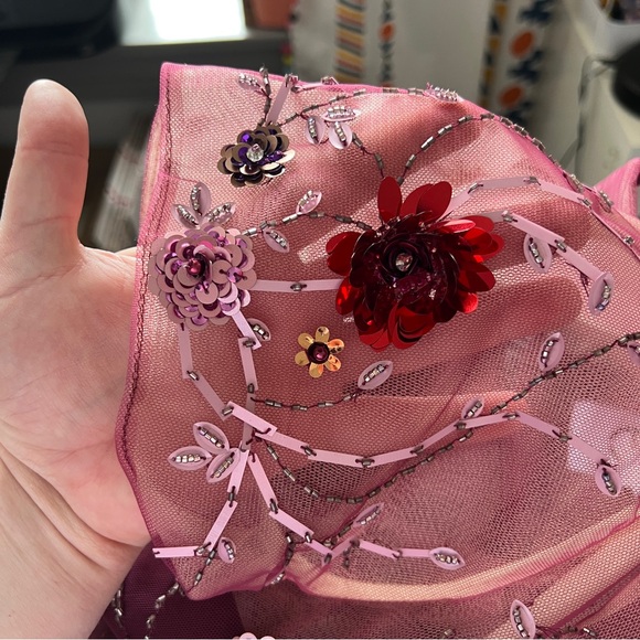 NWT Crepe Beaded Midi Cocktail Dress Curve - Picture 8 of 14